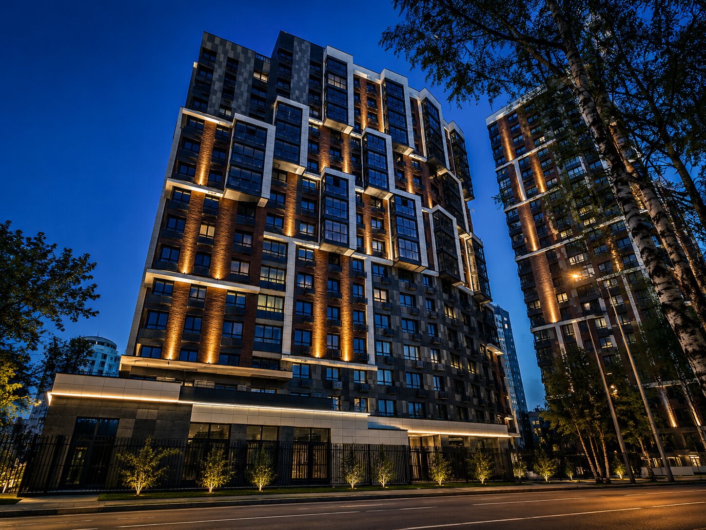 UNO.Старокоптевский - архитектурное освещение жилого комплекса в Москве